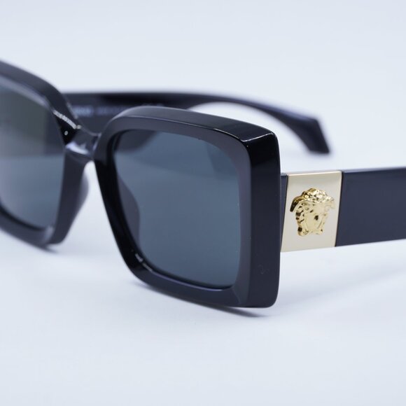 Versace VE4467U GB1/87 Sunglasses Black Square Frame, Dark Grey Lenses main image 7